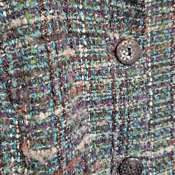 ✨ Dark Academia| Navy Bouclé Tweed Blazer| Old Money, Classic Chic ✨ Sz. L - Picture 3 of 8